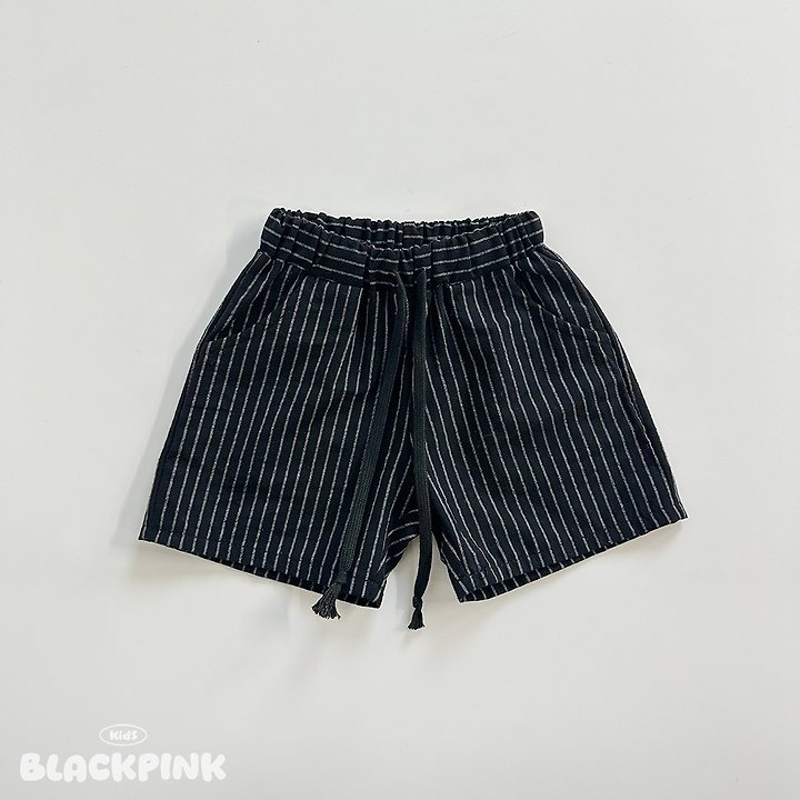 Black Pink - Korean Children Fashion - #Kfashion4kids - Linen Stripe Shorts - 12