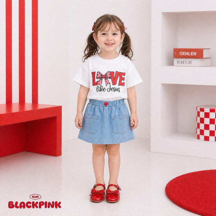 Black Pink - Korean Children Fashion - #Kfashion4kids - LOVE Short Sleeve Tee - 3