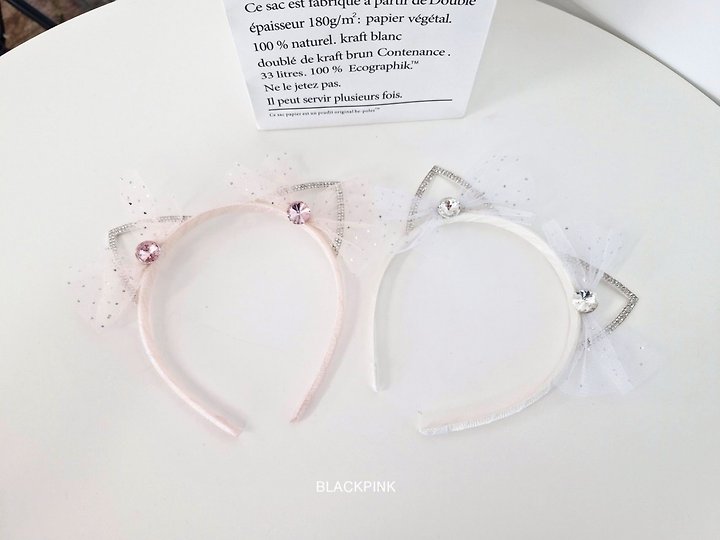 Black Pink - Korean Children Fashion - #childofig - Cat Jewel Headband - 9