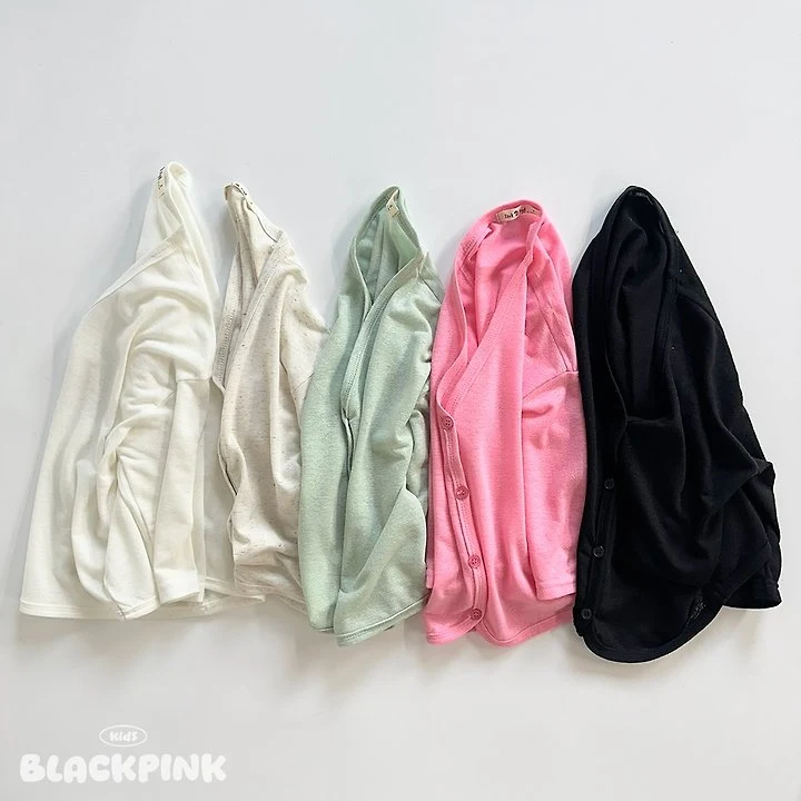 Black Pink - Korean Children Fashion - #childofig - Linen Light Cardigan - 3