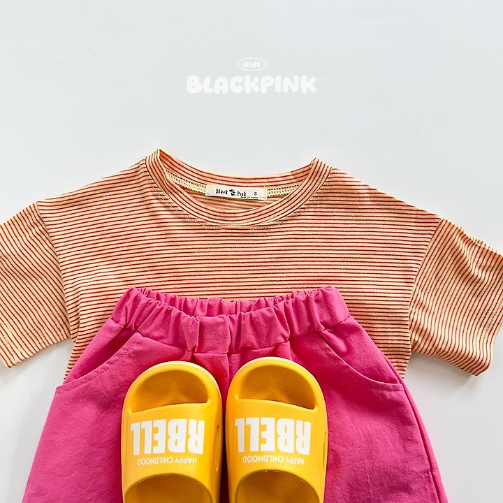 Black Pink - Korean Children Fashion - #childofig - Summer Stripe Short Sleeve Tee - 7