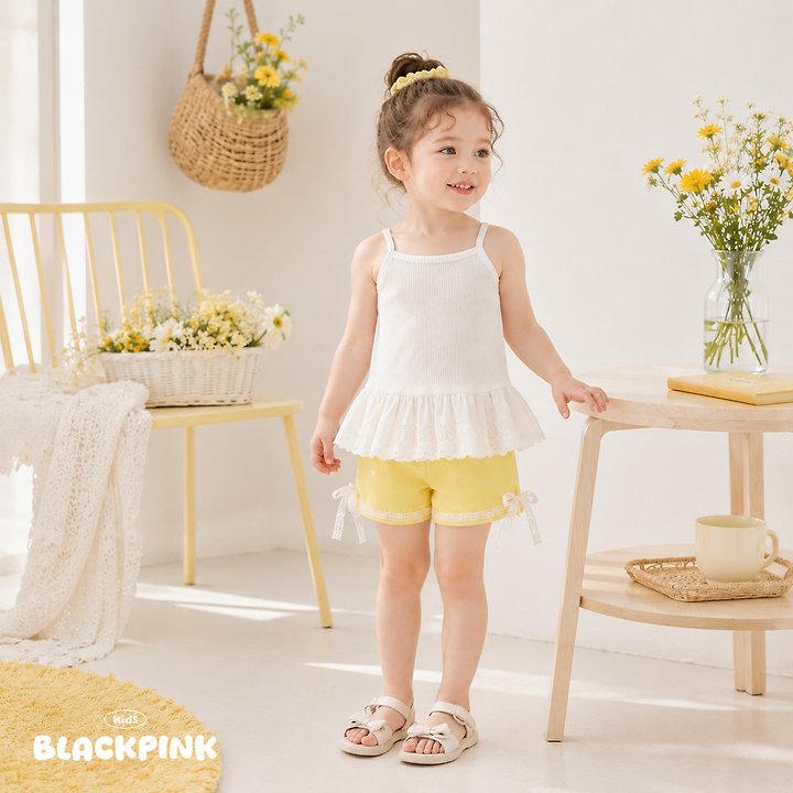 Black Pink - Korean Children Fashion - #childofig - Layered Lace Sleeveless Top - 8