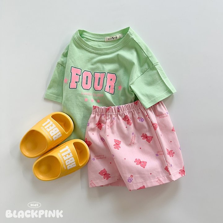 Black Pink - Korean Children Fashion - #childofig - Cotton Candy Bear Shorts - 6