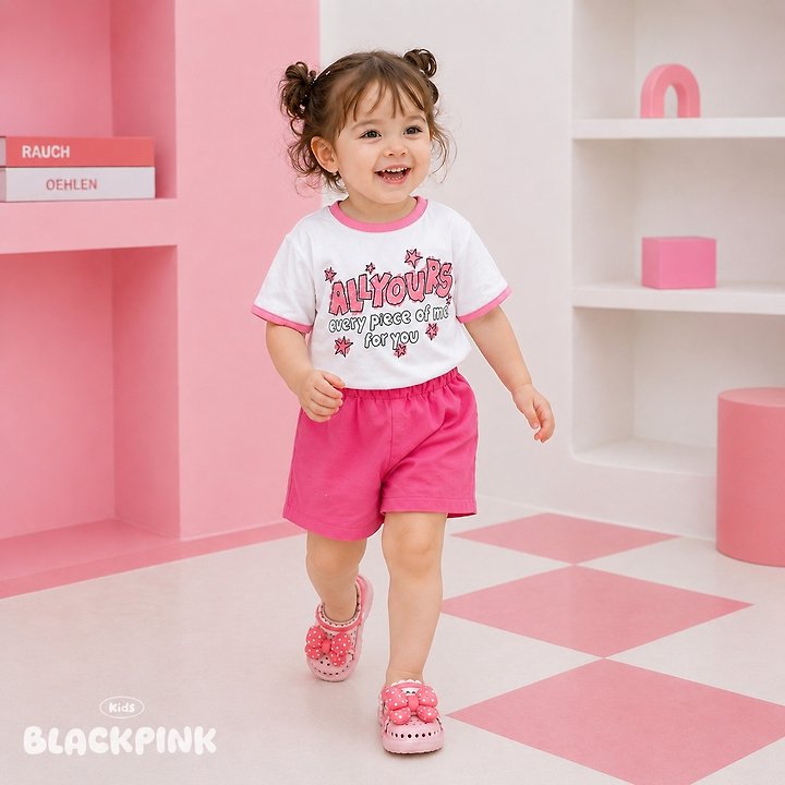 Black Pink - Korean Children Fashion - #childofig - ALL YOURS Short Sleeve Tee - 5