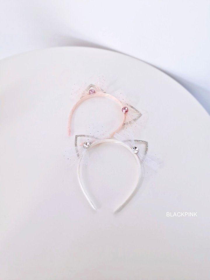 Black Pink - Korean Children Fashion - #childrensboutique - Cat Jewel Headband - 10