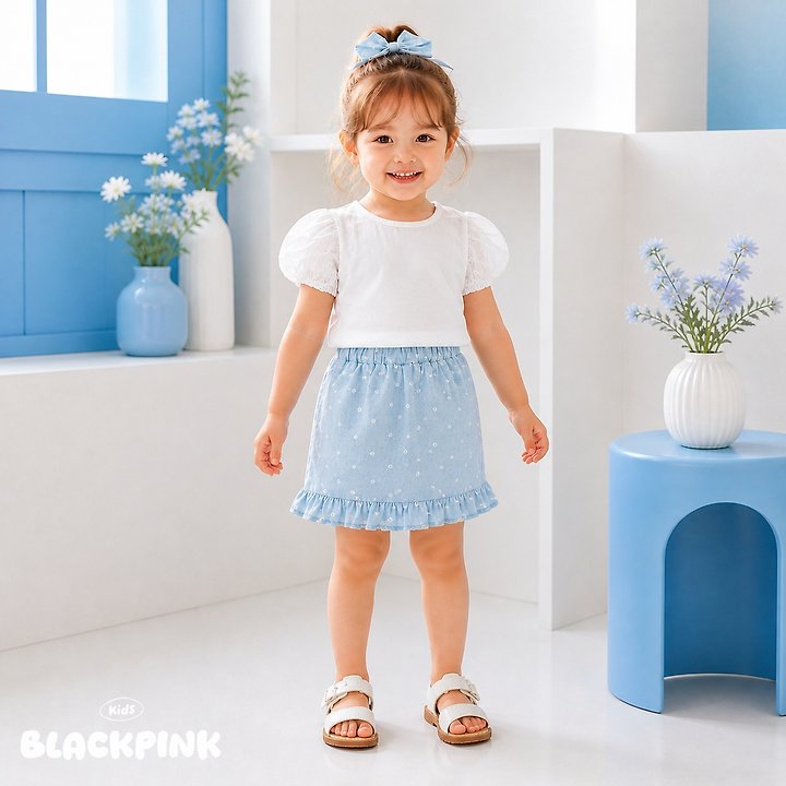 Black Pink - Korean Children Fashion - #childrensboutique - Chiffon Puff Tee - 7