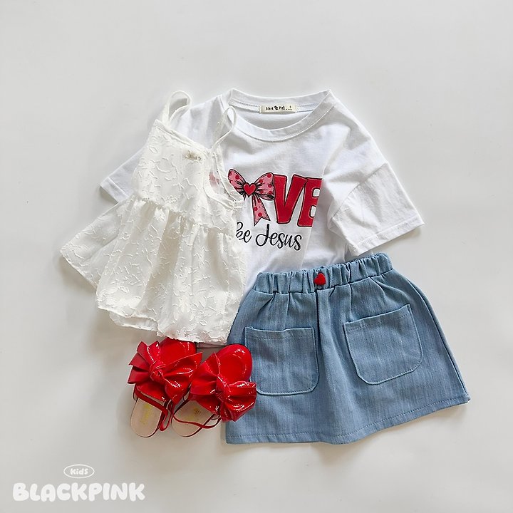 Black Pink - Korean Children Fashion - #childrensboutique - Pocket Denim Skort - 6