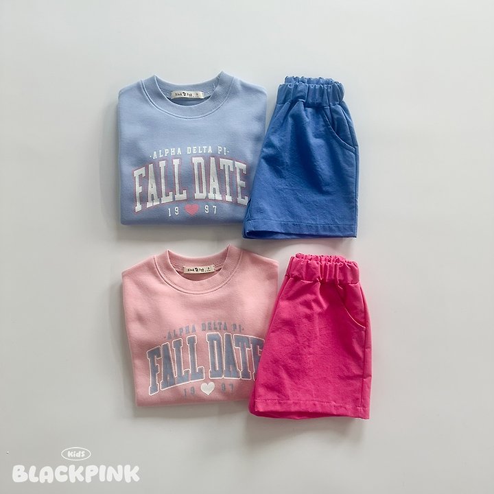 Black Pink - Korean Children Fashion - #childrensboutique - DATE Short Sleeve Sweatshirt