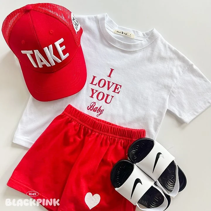 Black Pink - Korean Children Fashion - #childrensboutique - Summer Love You Set-Up - 9
