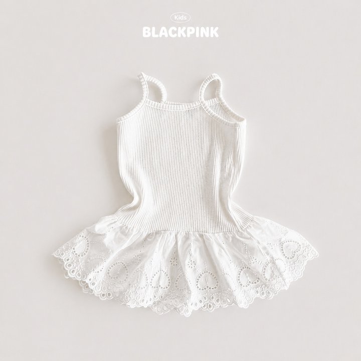Black Pink - Korean Children Fashion - #childrensboutique - Layered Lace Sleeveless Top - 9