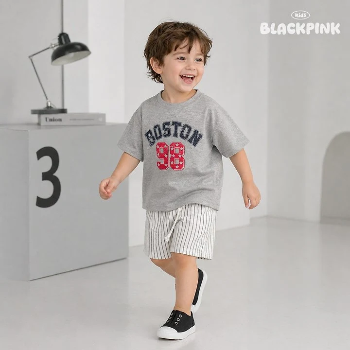 Black Pink - Korean Children Fashion - #childofig - 98 Single Tee - 4