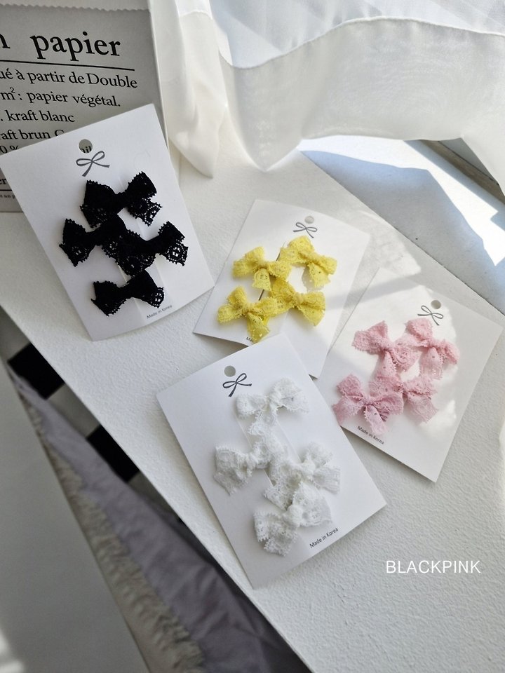 Black Pink - Korean Children Fashion - #designkidswear - Mini Lace Ribbon Set - 9