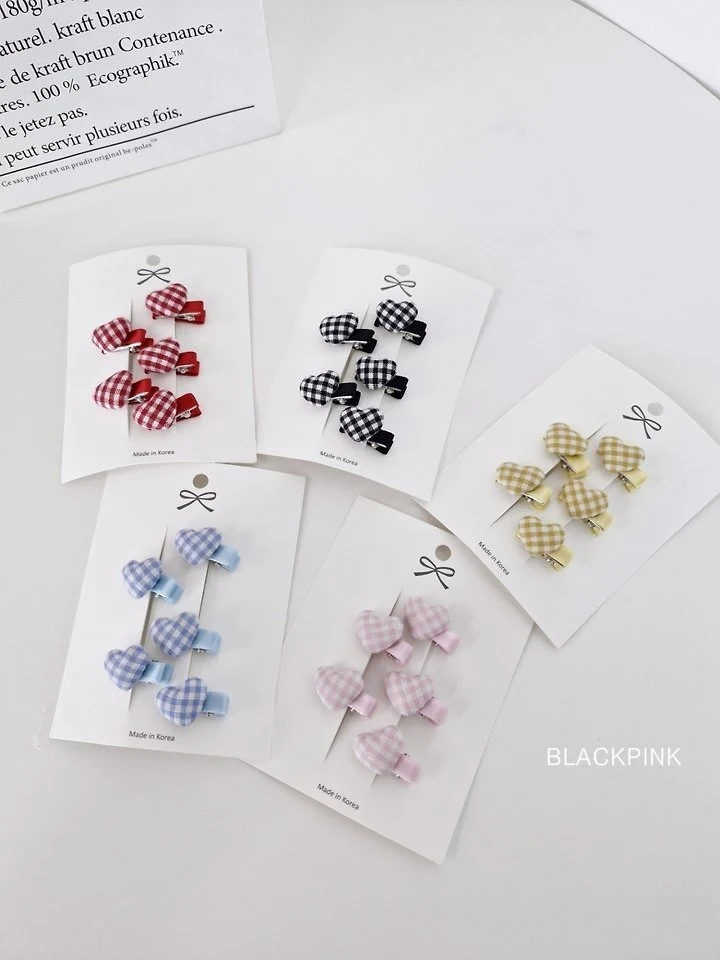 Black Pink - Korean Children Fashion - #designkidswear - Mini Heart Bean Set - 7