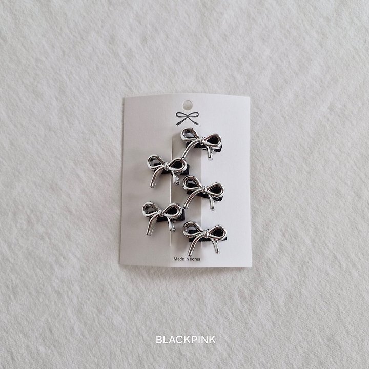 Black Pink - Korean Children Fashion - #childrensboutique - Tiny Ribbon Set (set of 5) - 4