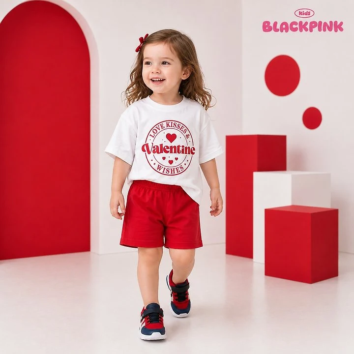 Black Pink - Korean Children Fashion - #designkidswear - Valentine Heart Set-Up - 12
