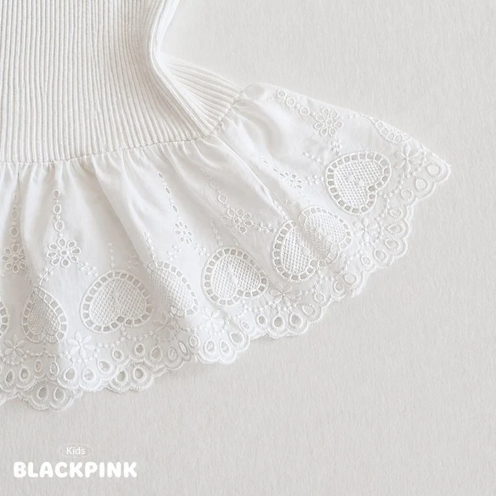 Black Pink - Korean Children Fashion - #designkidswear - Layered Lace Sleeveless Top - 10