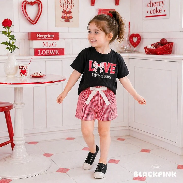 Black Pink - Korean Children Fashion - #designkidswear - Lace Check Shorts - 12