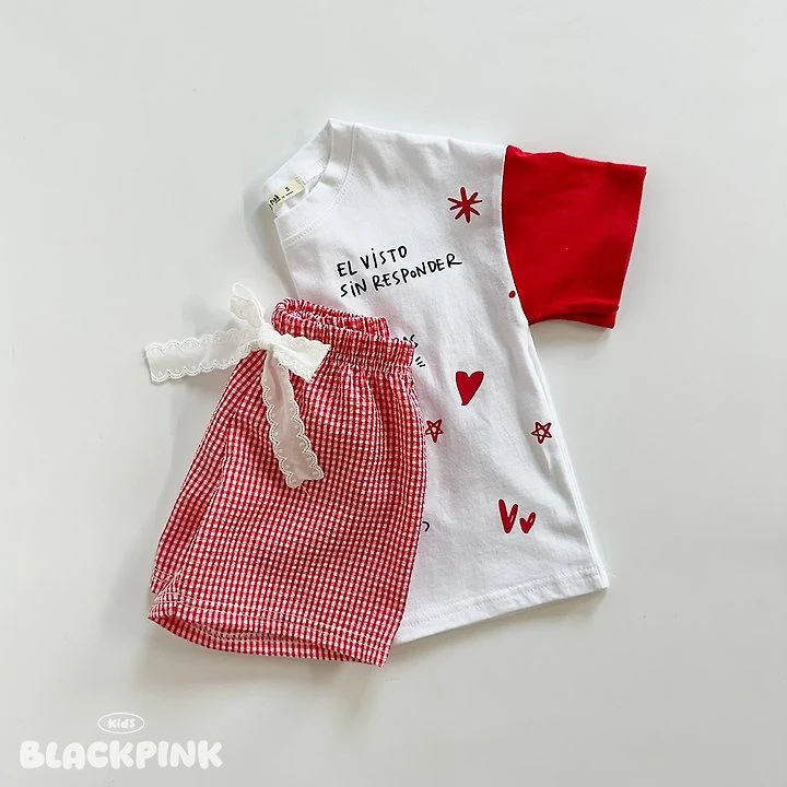 Black Pink - Korean Children Fashion - #designkidswear - Lettering Color Tee - 11