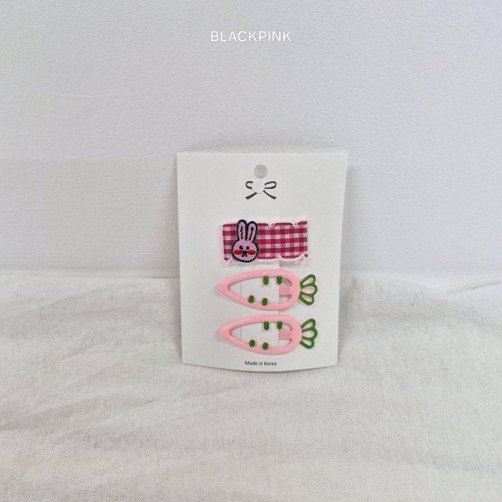 Black Pink - Korean Children Fashion - #designkidswear - Carrot Mini Rabbit Set (set of 3) - 4