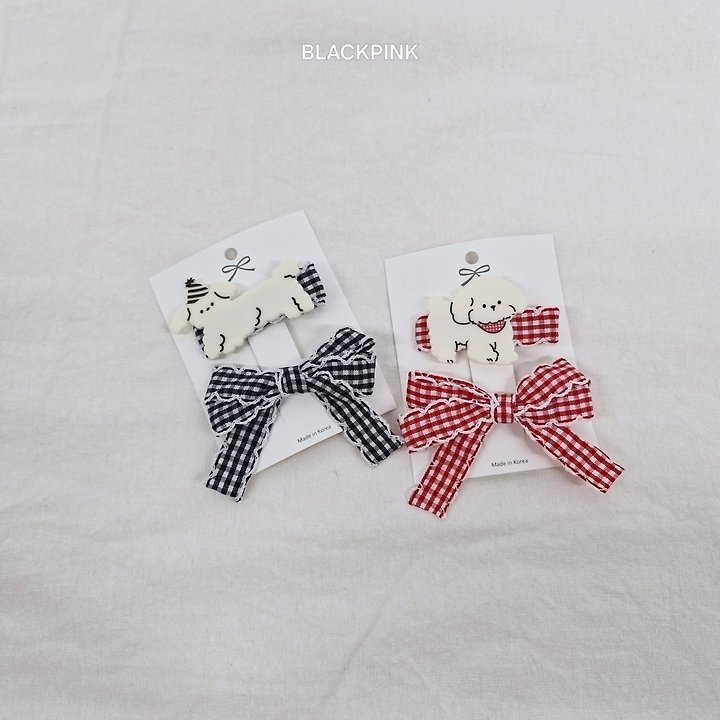 Black Pink - Korean Children Fashion - #discoveringself - Check Puppy Set (set of 2) - 3