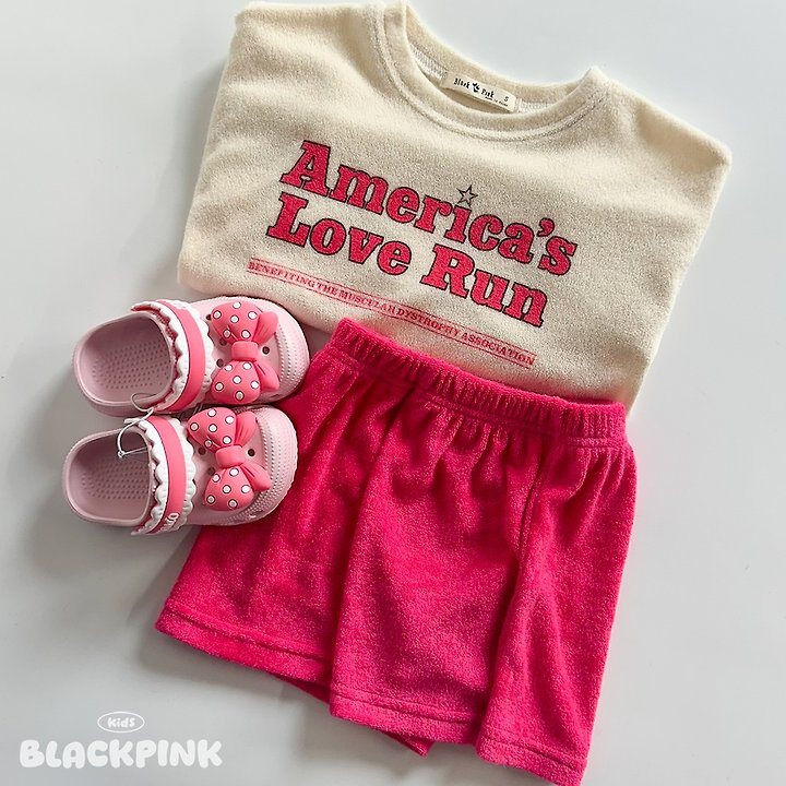 Black Pink - Korean Children Fashion - #discoveringself - Love Run Terry Set-Up - 7