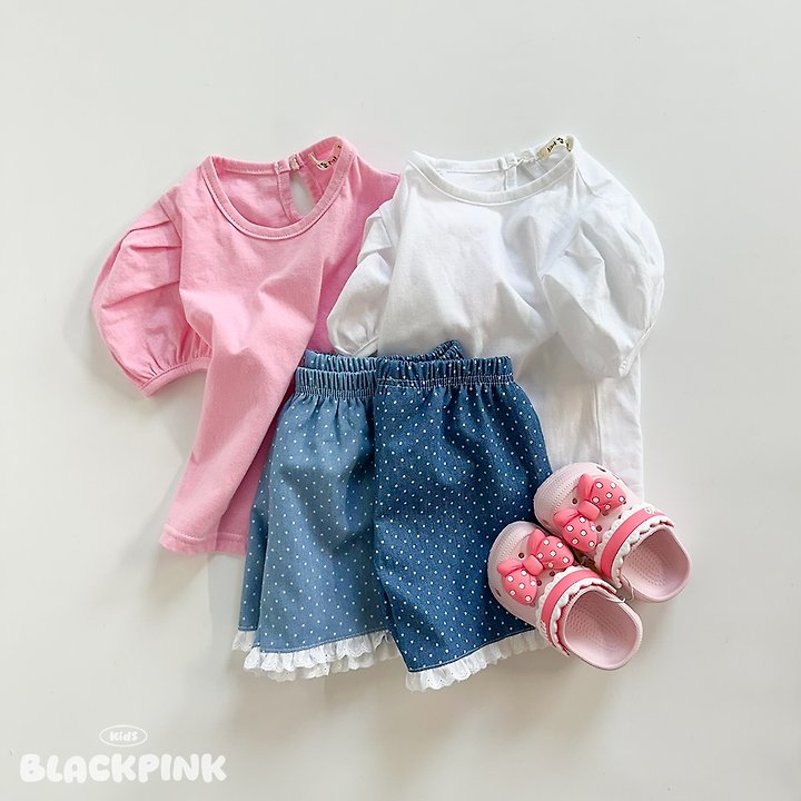 Black Pink - Korean Children Fashion - #discoveringself - Joy Puff Tee - 12