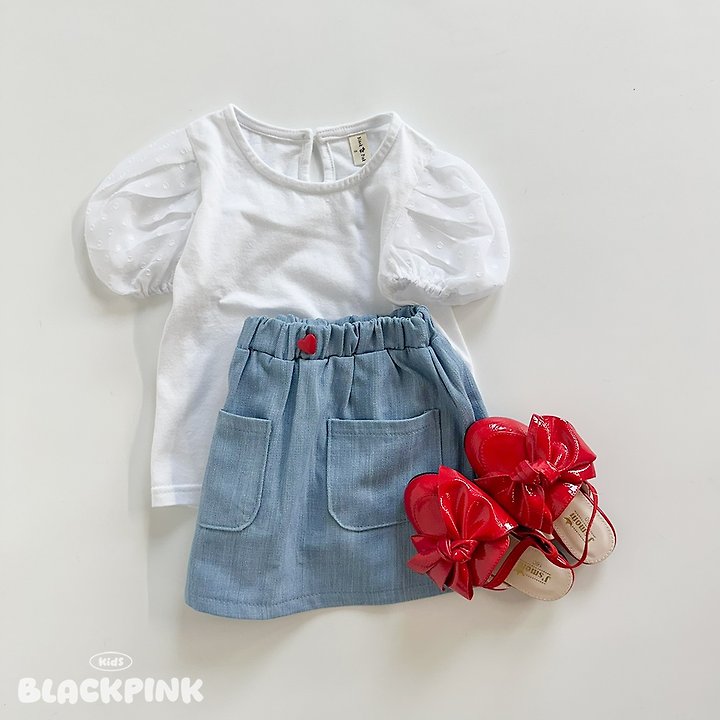 Black Pink - Korean Children Fashion - #fashionkids - Chiffon Puff Tee - 10