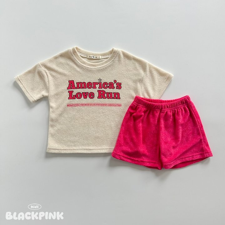 Black Pink - Korean Children Fashion - #fashionkids - Love Run Terry Set-Up - 8