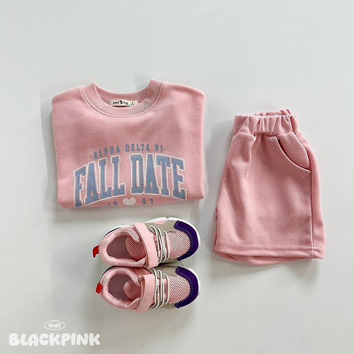 Black Pink - Korean Children Fashion - #discoveringself - DATE Short Sleeve Sweatshirt - 4
