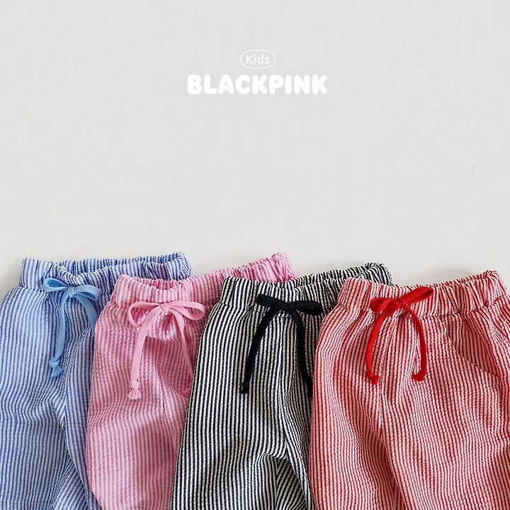 Black Pink - Korean Children Fashion - #fashionkids - Embossed Stripe Shorts - 2