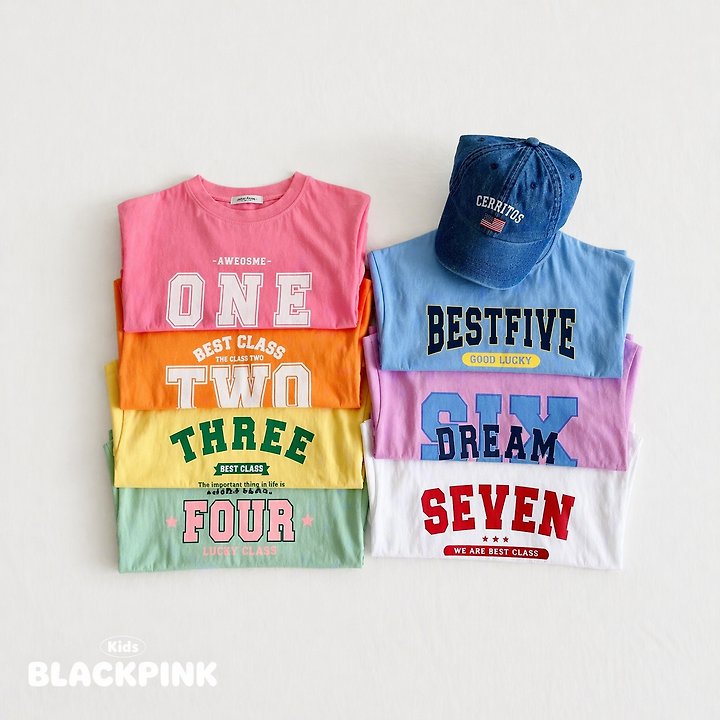Black Pink - Korean Children Fashion - #fashionkids - 7 Days Short Sleeve Tee
