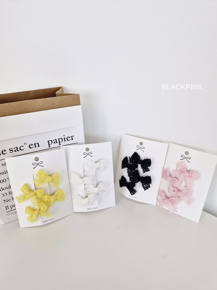 Black Pink - Korean Children Fashion - #kidsshorts - Mini Lace Ribbon Set - 12