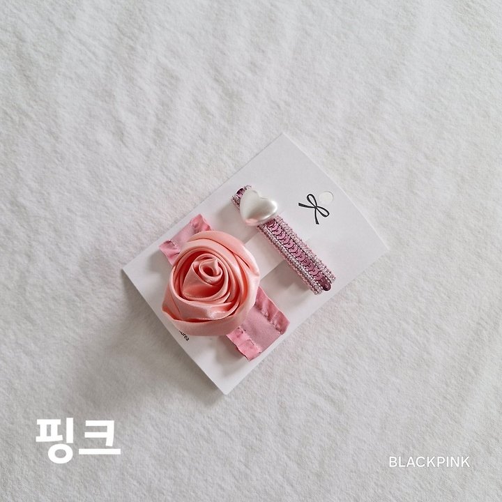 Black Pink - Korean Children Fashion - #kidsshorts - Satin Rose Set (set of 2) - 3