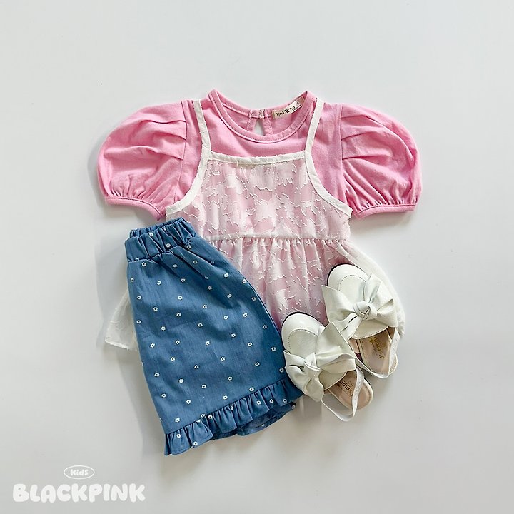 Black Pink - Korean Children Fashion - #kidsshorts - Monet Washed Denim Skirt - 12