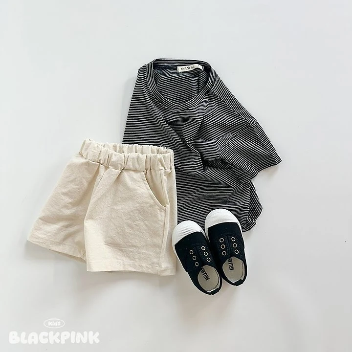 Black Pink - Korean Children Fashion - #kidsshorts - Summer Stripe Short Sleeve Tee - 12