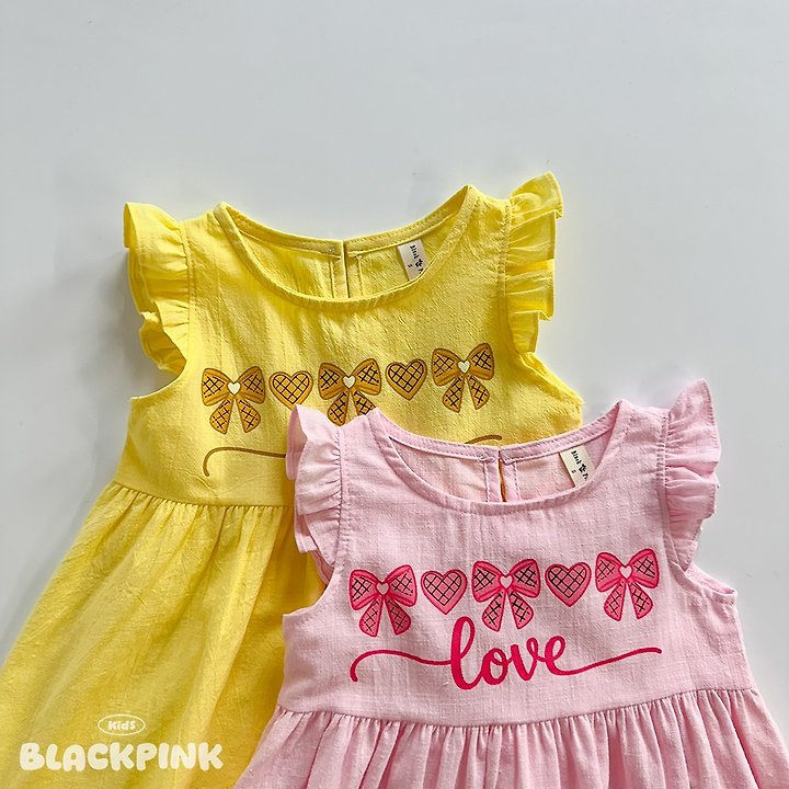 Black Pink - Korean Children Fashion - #kidsshorts - Heartchu Wing One-piece - 2