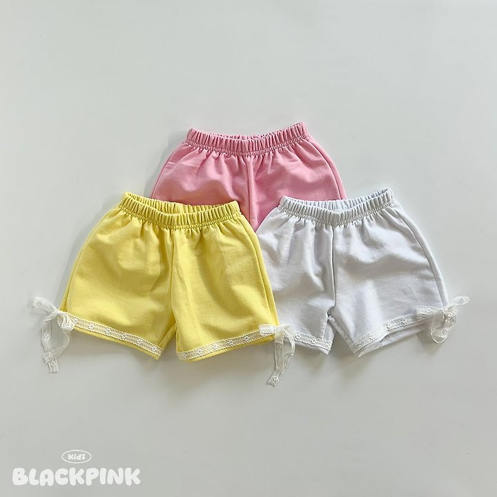 Black Pink - Korean Children Fashion - #kidsshorts - Candy Lace Shorts