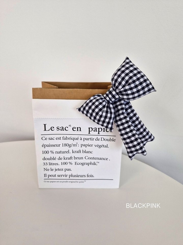 Black Pink - Korean Children Fashion - #kidsstore - Check Chubby Ribbon Pin - 10
