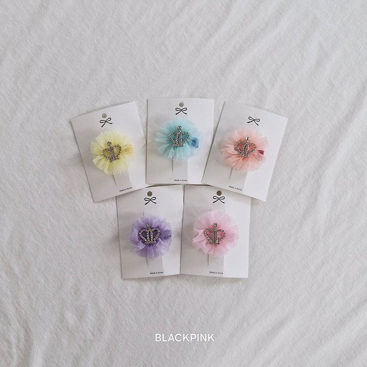 Black Pink - Korean Children Fashion - #kidsstore - Mini Crown Claw Clip - 2