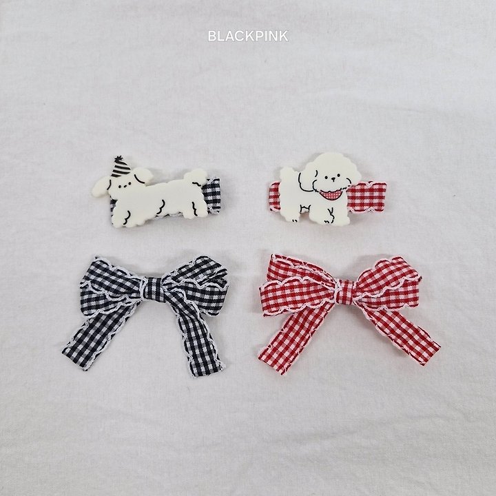 Black Pink - Korean Children Fashion - #kidsstore - Check Puppy Set (set of 2) - 6