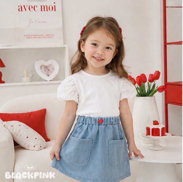 Black Pink - Korean Children Fashion - #kidsstore - Pocket Denim Skort - 11