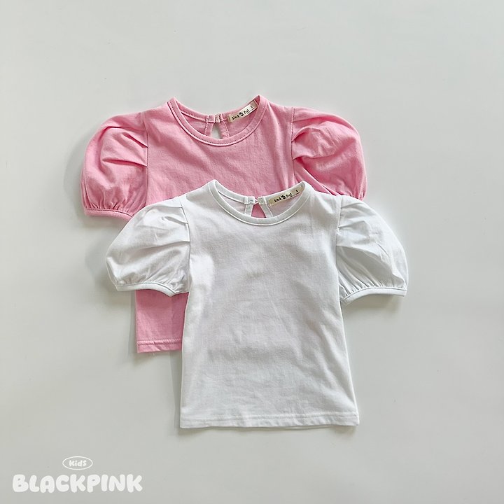 Black Pink - Korean Children Fashion - #kidsstore - Joy Puff Tee