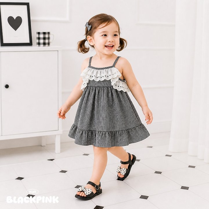 Black Pink - Korean Children Fashion - #kidsstore - Milk Tea Lace One-piece - 11