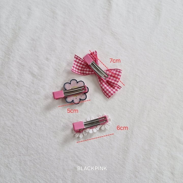 Black Pink - Korean Children Fashion - #kidzfashiontrend - Fluffy Flower Set (set of 3) - 9