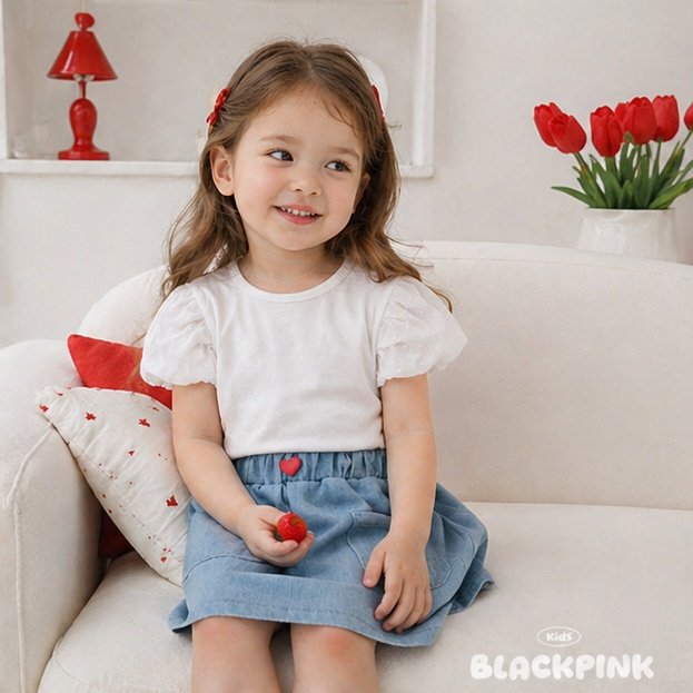 Black Pink - Korean Children Fashion - #kidzfashiontrend - Pocket Denim Skort - 12