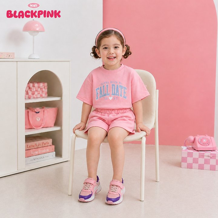 Black Pink - Korean Children Fashion - #kidzfashiontrend - DATE Short Sleeve Sweatshirt - 7