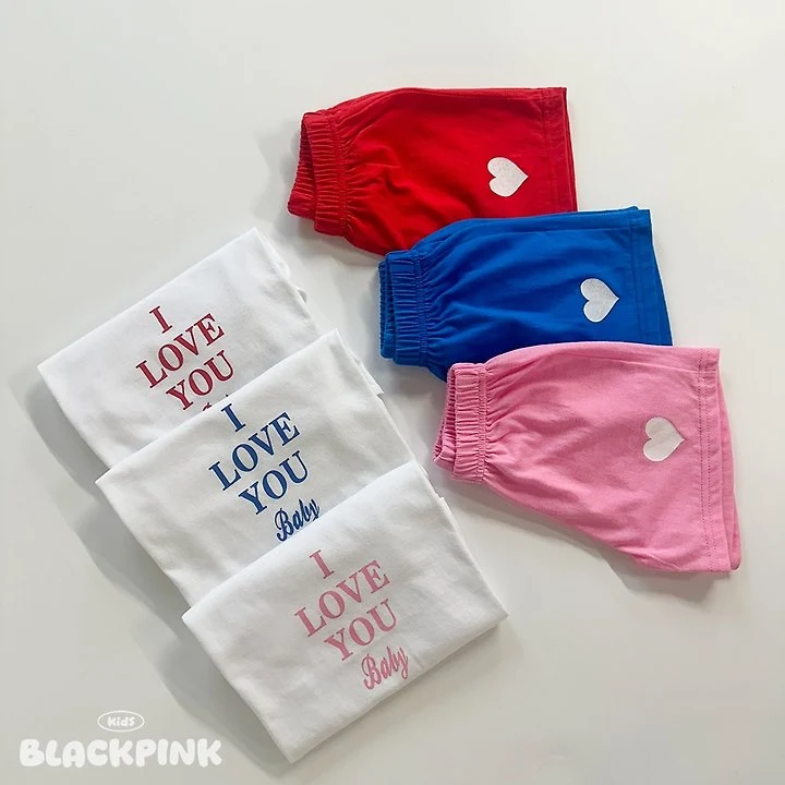 Black Pink - Korean Children Fashion - #kidzfashiontrend - Summer Love You Set-Up