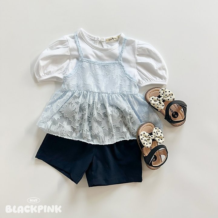 Black Pink - Korean Children Fashion - #kidzfashiontrend - Flower Bustier - 7