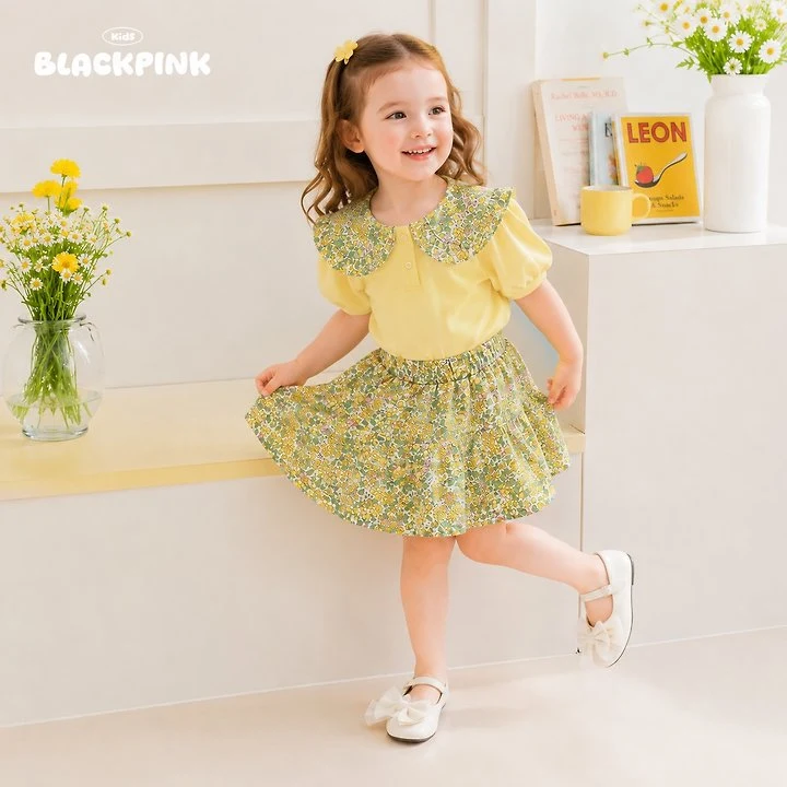 Black Pink - Korean Children Fashion - #kidzfashiontrend - Petit Flower Set-Up - 5