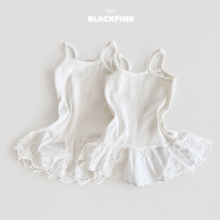Black Pink - Korean Children Fashion - #kidzfashiontrend - Layered Lace Sleeveless Top